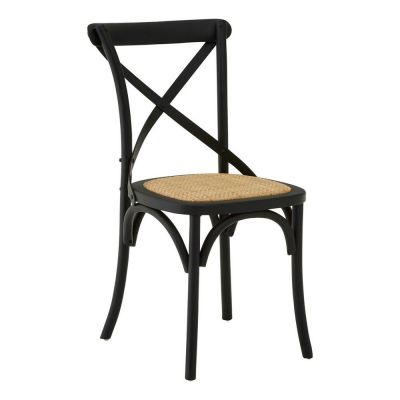 Scaun de dining negru din lemn de stejar Lyon – Premier Housewares