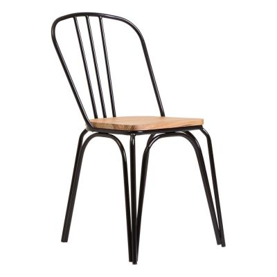 Scaun de dining negru din lemn de ulm District – Premier Housewares