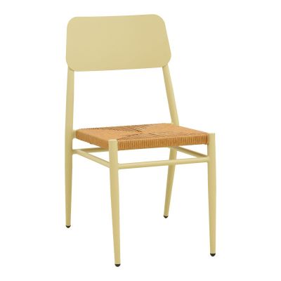 Scaun de exterior Giardino, Alb-Natural, 45x56x82 cm