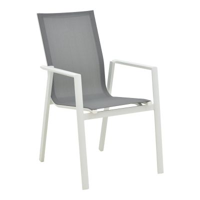Scaun de gradina Dashiell metal negru textilena, negru, 71x58x94 cm