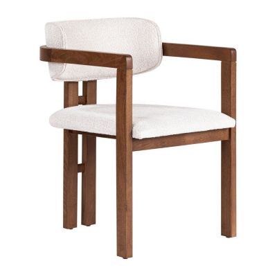 Scaun de living alb cu cotiere Toscana – Kalune Design