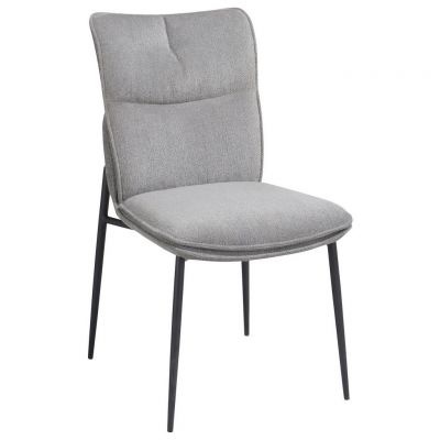Scaun din metal, textil, gri deschis