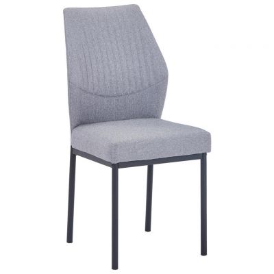 Scaun din metal, textil, gri, negru