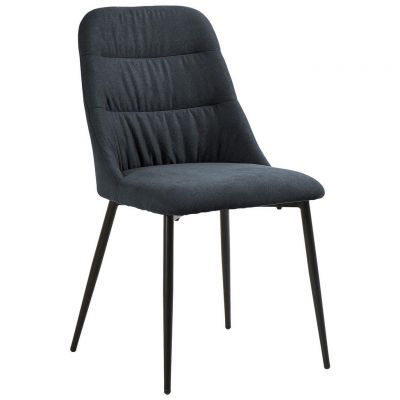 Scaun din metal, textil, negru, gri închis