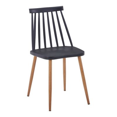 Scaun dining Aurora, Alb-Natural, polipropilena si metal, 42x50x77 cm