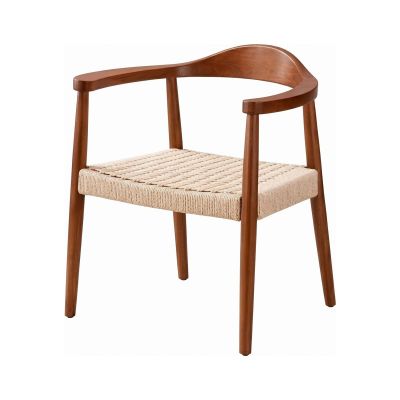 Scaun dining cu șezut împletit Nordic Wood Walnut