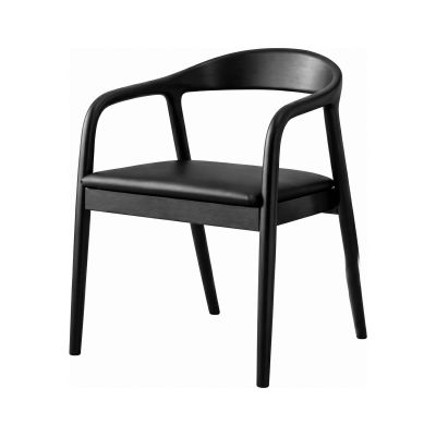 Scaun dining din lemn cu șezut tapițat Zen Black