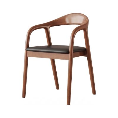 Scaun dining din lemn cu șezut tapițat Zen Walnut