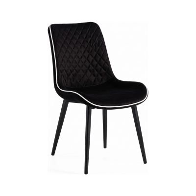 Scaun dining Milano din velur Black