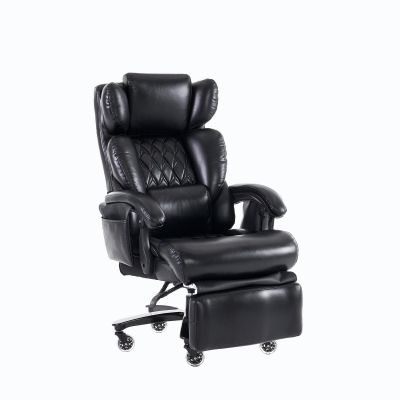 Scaun director cu funcție de masaj și încălzire, scaun de birou ergonomic cu piele artificială, 88 x 70 x 112,5 cm, Negru | Aosom Romania