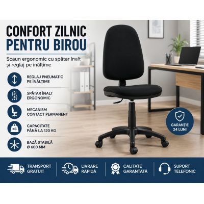 Scaun Ergonomic de Birou Reglabil Negru
