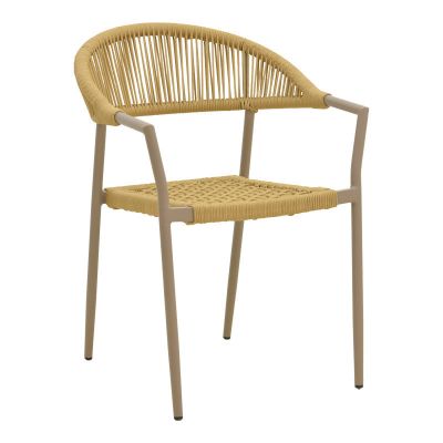 Scaun exterior Ammos, aluminiu si franghie PE, 56x62x82 cm
