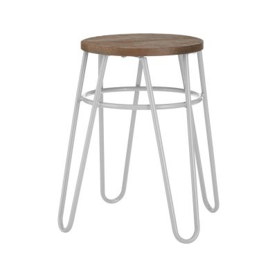 Scaun tip taburet gri/în culoare naturală din lemn de ulm District – Premier Housewares