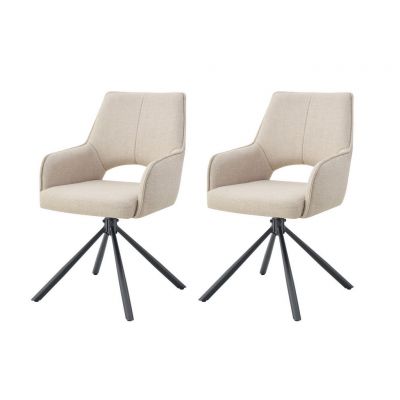 Set De Scaune Cu Brațe din textil, crem