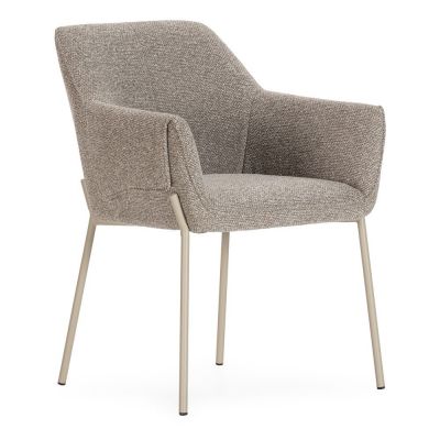 Set de scaune de living maro deschis cu cotiere tapițat Suma – MOME