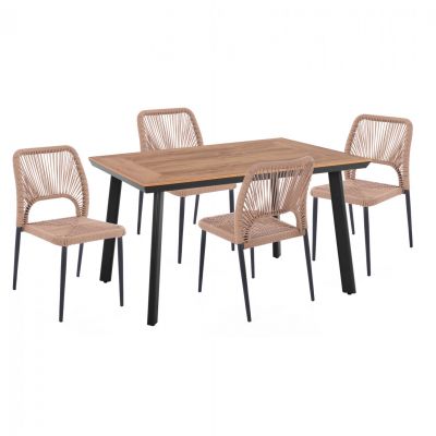 Set masa si scaune MISTRALE QUATTRO - Gri inchis