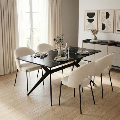 Set Mobilier Dining cu Funcție Extinsă, Masebo/Ezali, Lemn/Metal, 140x80x75 cm