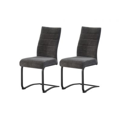 Set Scaune Cantilever din textil, antracit
