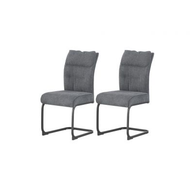 Set Scaune Cantilever din textil, antracit