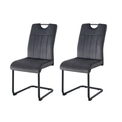 Set Scaune Cantilever din textil, antracit