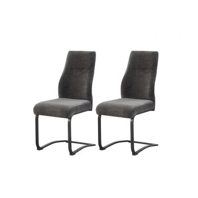 Set Scaune Cantilever din textil, antracit