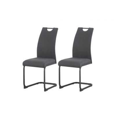 Set Scaune Cantilever din textil, antracit