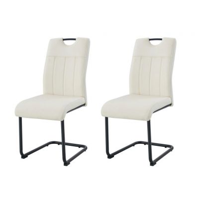 Set Scaune Cantilever din textil, crem
