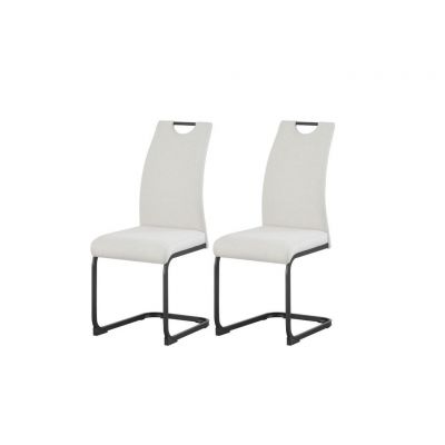Set Scaune Cantilever din textil, crem
