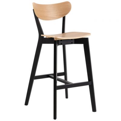 Taburet De Bar din lemn, culoare lemn stejar
