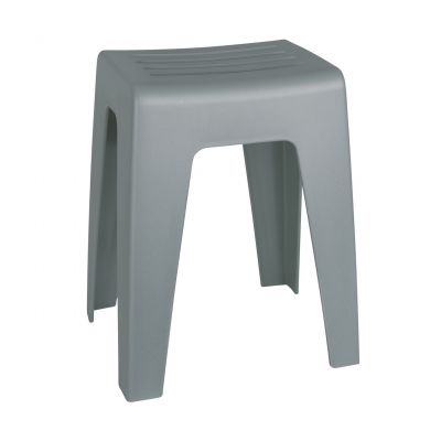 Taburet pentru baie, Wenko, Kumba, 47 x 32 x 38 cm, plastic, gri