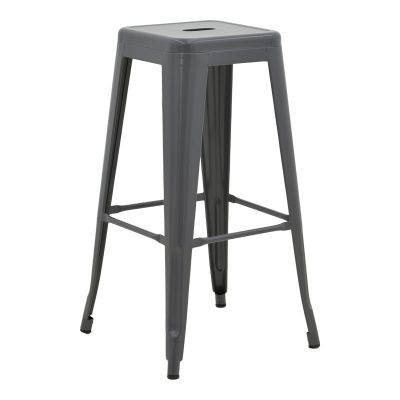 Taburet Utopia metalic, antracit, 42x42x76 cm