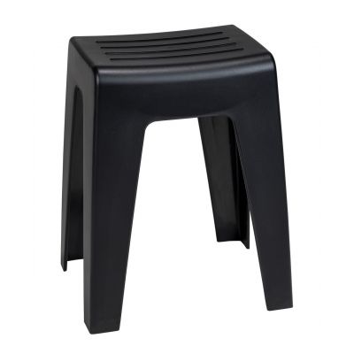Taburet, Wenko, Kumba, 38 x 32 x 47 cm, polipropilena, negru