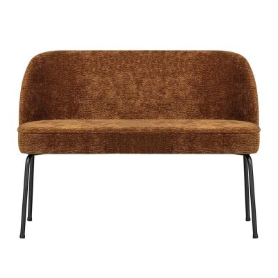 Bancă maro coniac cu tapițerie din chenille Vogue – WOOOD