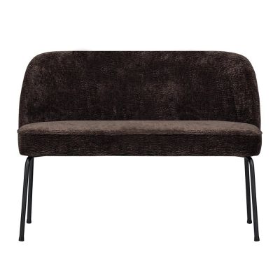 Bancă maro închis cu tapițerie din chenille Vogue – WOOOD