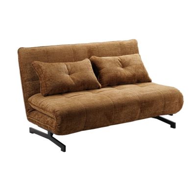 Canapea extensibila 2 locuri SCALEDA 142 CM - Mustard