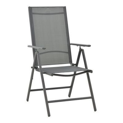 Fotoliu Candor metal antracit si textil, Gri, 65x56x106 cm - Antracit