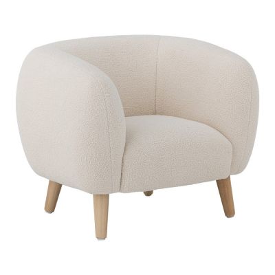 Fotoliu de copii alb cu tapițerie din țesătură bouclé Cade – Bloomingville Mini