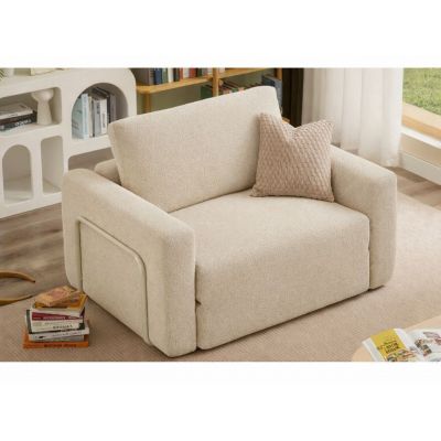 Fotoliu extensibil, Atelier del Sofa, 118FVL1103, MATERIAL TEXTIL BOUCLETTE, Crem
