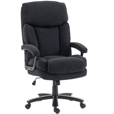 HOMCOM Fotoliu managerial ergonomic scaun birou până la 200 kg cu aspect de in, spătar înalt, | Aosom Romania
