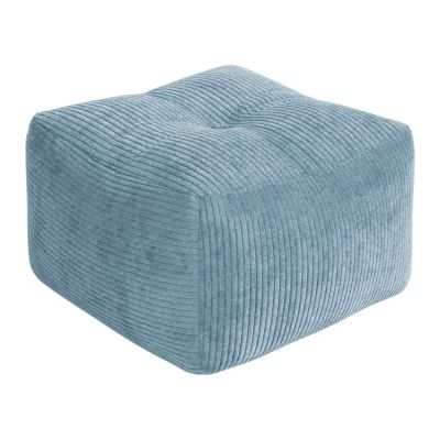 Puf albastru deschis cu tapițerie din catifea reiată Buddy – Karup