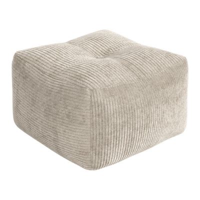 Puf bej/crem cu tapițerie din catifea reiată Buddy – Karup