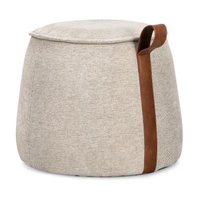 Puf grej cu tapițerie din chenille Anila – Bizzotto