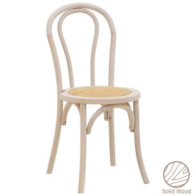 Scaun Azhel, Alb - Natural, 41x50x89 cm - Alb