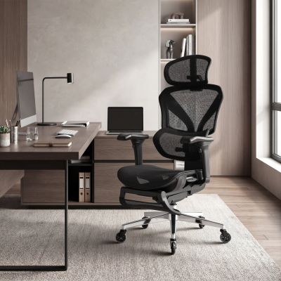 Scaun birou cu spatar dublu, B2B, Negru, 73x71.5x128 cm