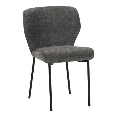 Scaun confortabil Mavier, Stil Modern, Stofă Gri-Bej, Picioare Metal, Negru, 48x62x82 cm - BLACK - ANTHRACITE