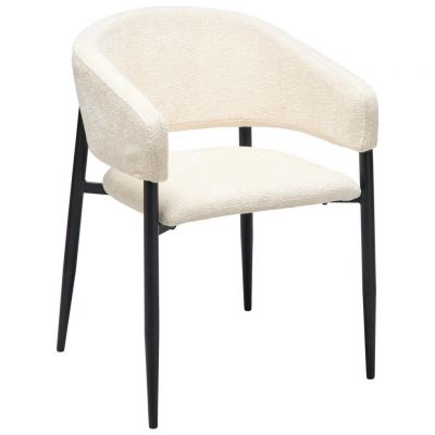 Scaun Cu Brațe din lemn, metal, textil, bej