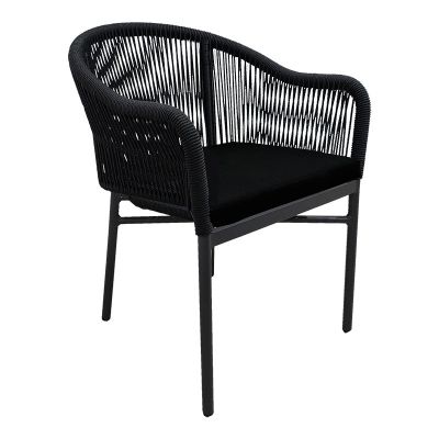 Scaun de aluminiu Legana cadru antracit-ratan, 56x66x82 cm - Antracit