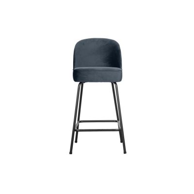 Scaun de bar albastru din catifea (înălțime șezut 64 cm) Vogue – WOOOD