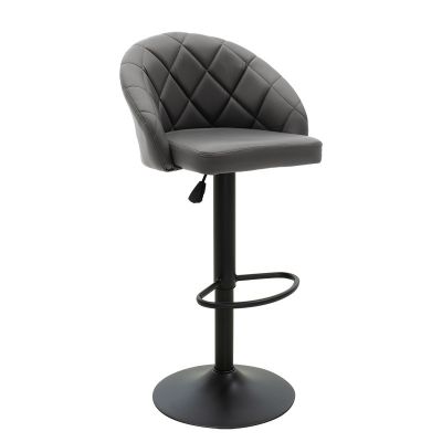 Scaun de bar Balina, negru/negru mat, 52x53x109 cm