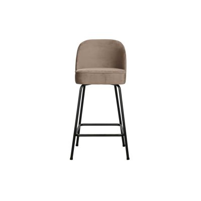 Scaun de bar bej din catifea (înălțime șezut 64 cm) Vogue – WOOOD